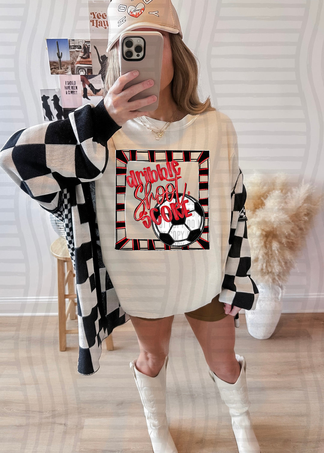 Dribble Shoot Score Soccer DTF Print