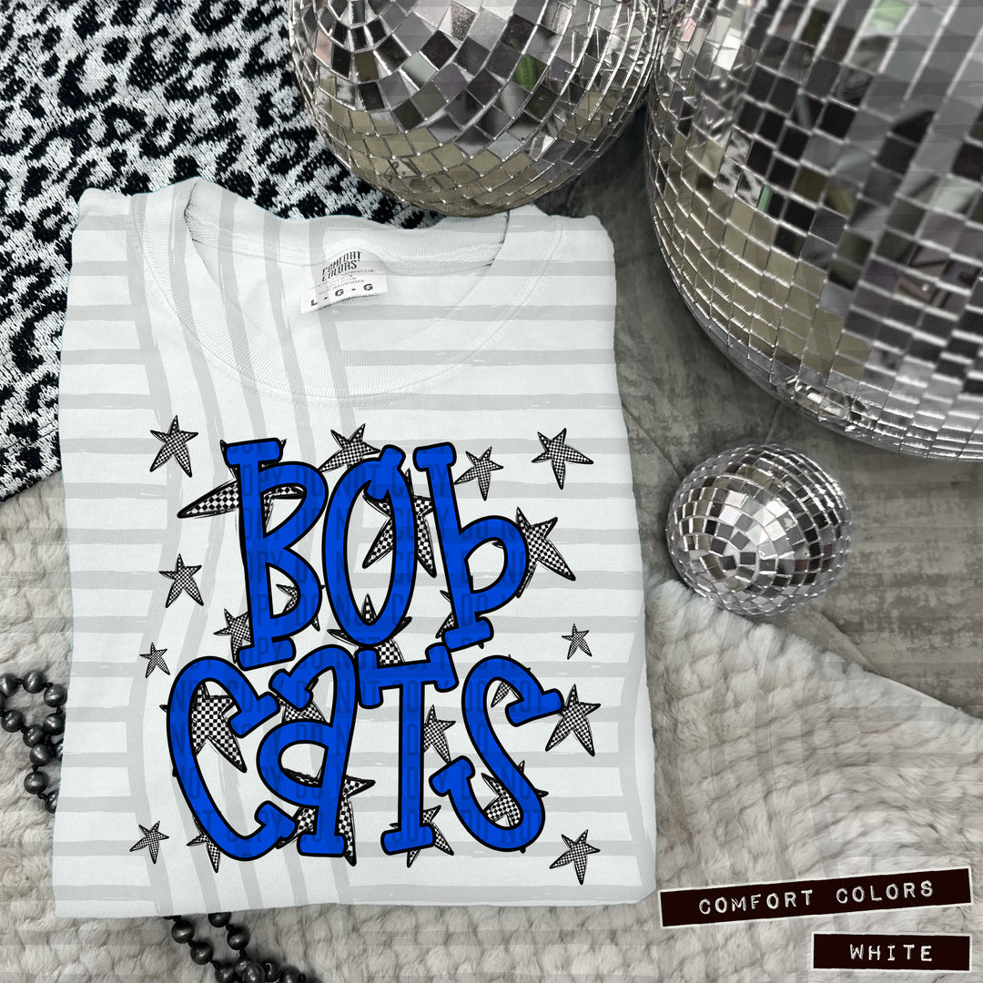 Blue Staggered DTF Print