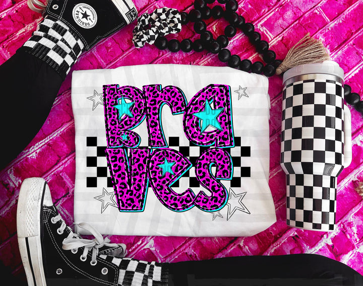 Pink Neon Leopard DTF Print