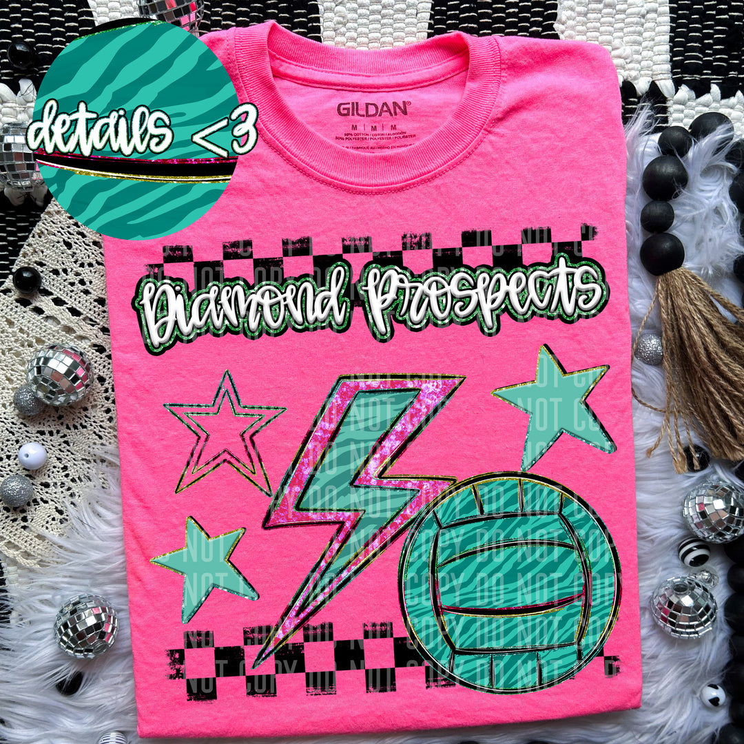 Rainbow Volleyball Bolts DTF Print
