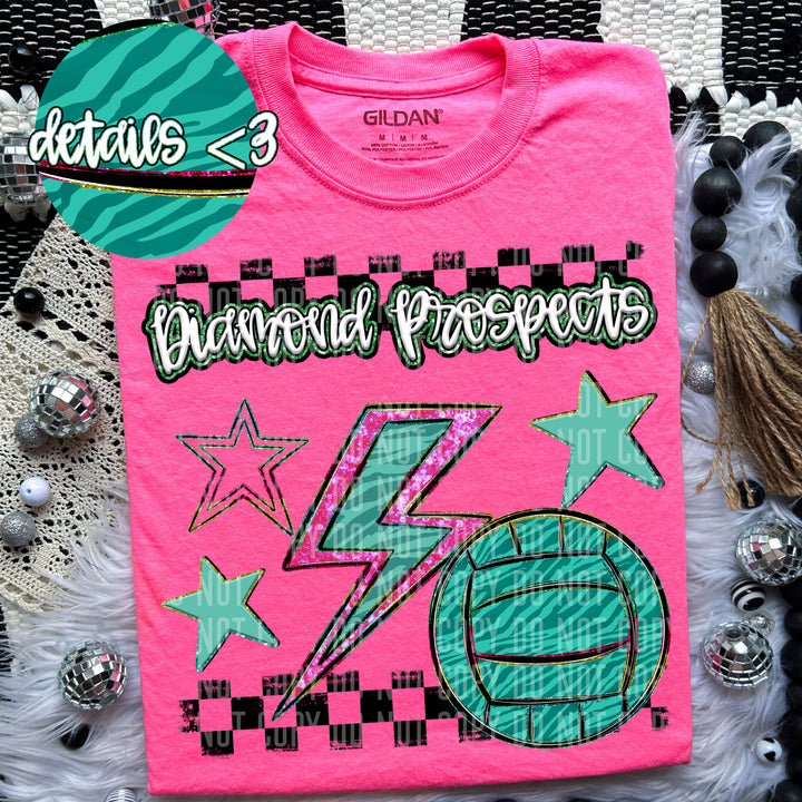 Rainbow Volleyball Bolts DTF Print