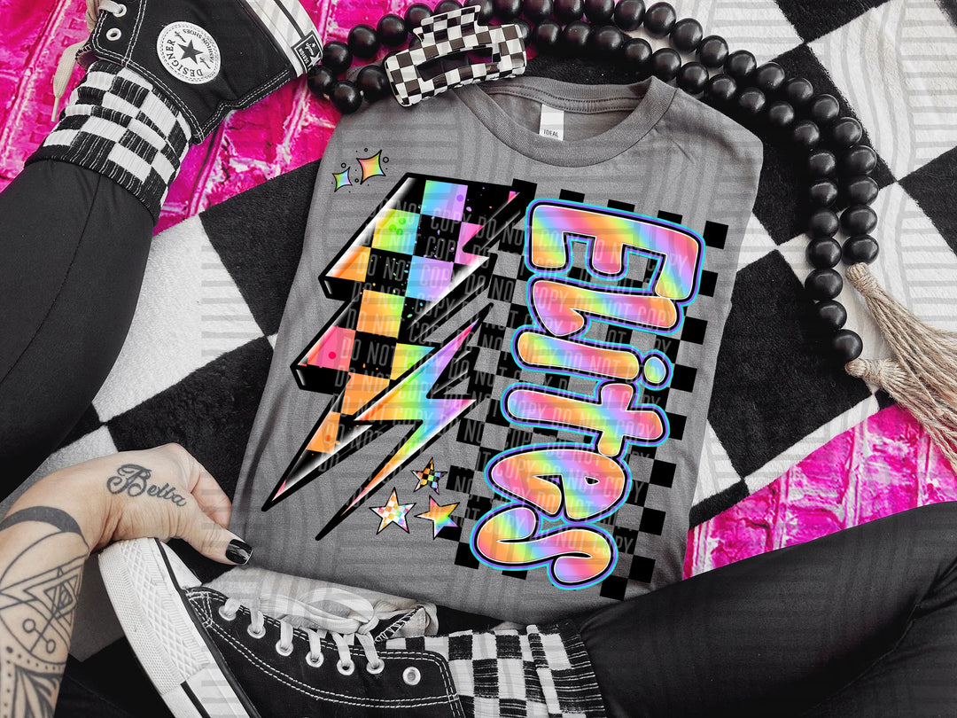 Neon Side Bolt DTF Print