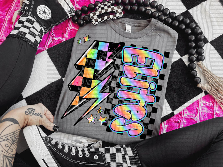 Neon Side Bolt DTF Print