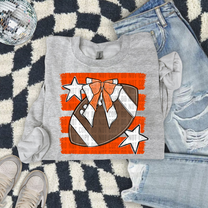 Football Bow DTF Print