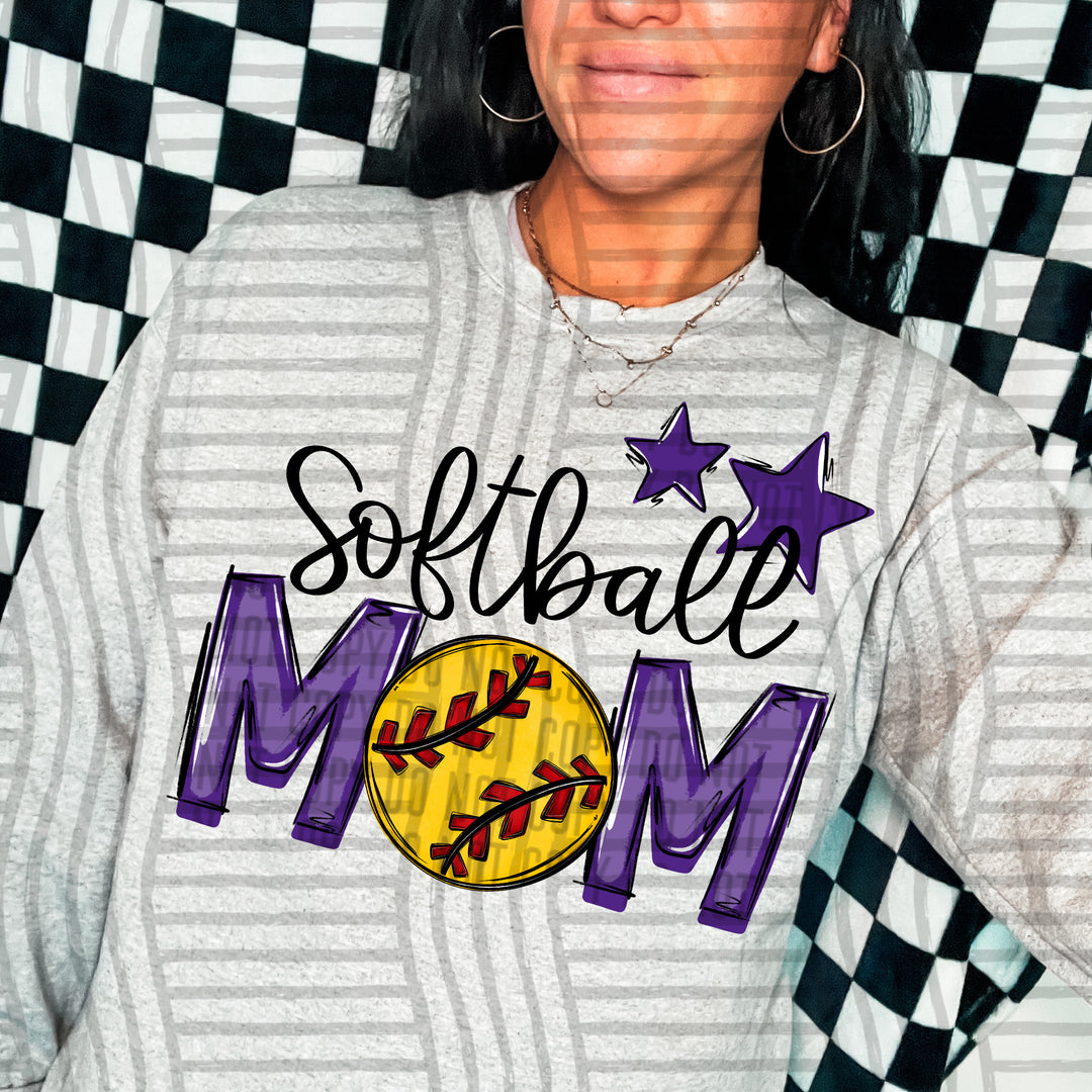 Sports Mom Softball DTF Print