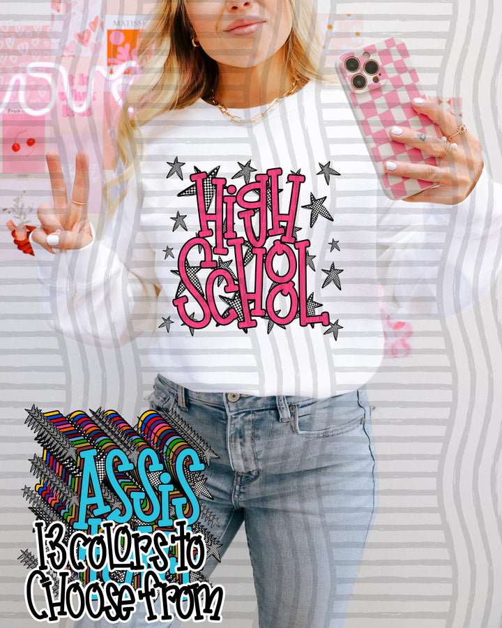 School Names Occupations Red DTF Print