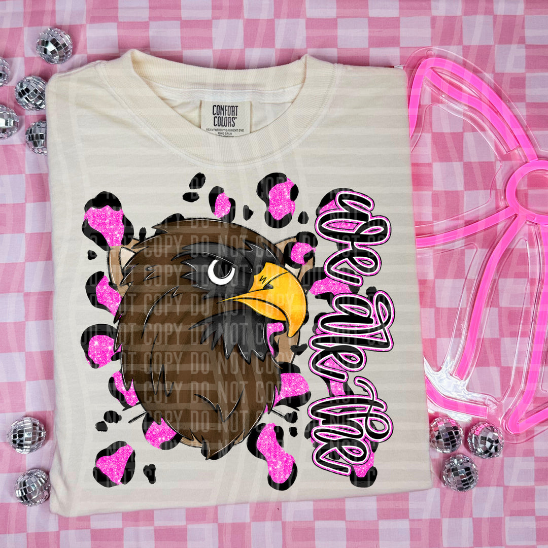 Preppy Leopard Mascot Heads DTF Print
