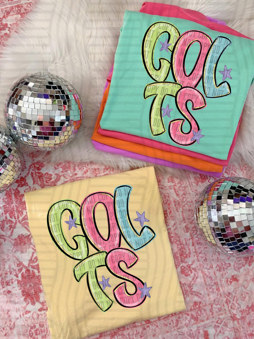 Glittery & Preppy Mascots DTF Print