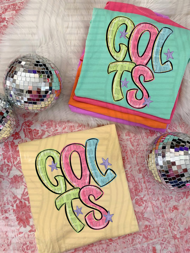 Glittery & Preppy Mascots DTF Print