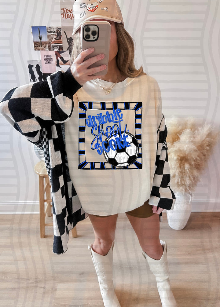 Dribble Shoot Score Soccer DTF Print