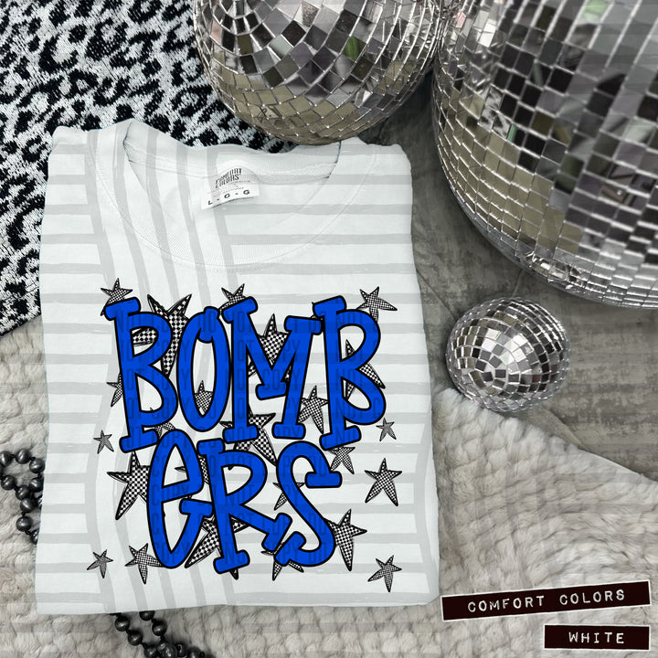 Blue Staggered DTF Print