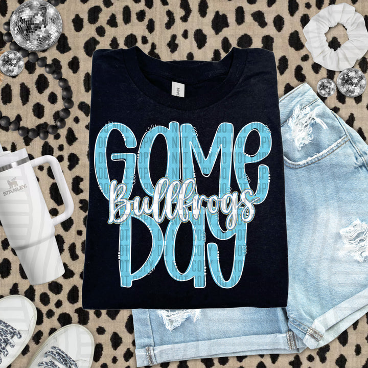 Doodle Gameday Bright Blue DTF Print