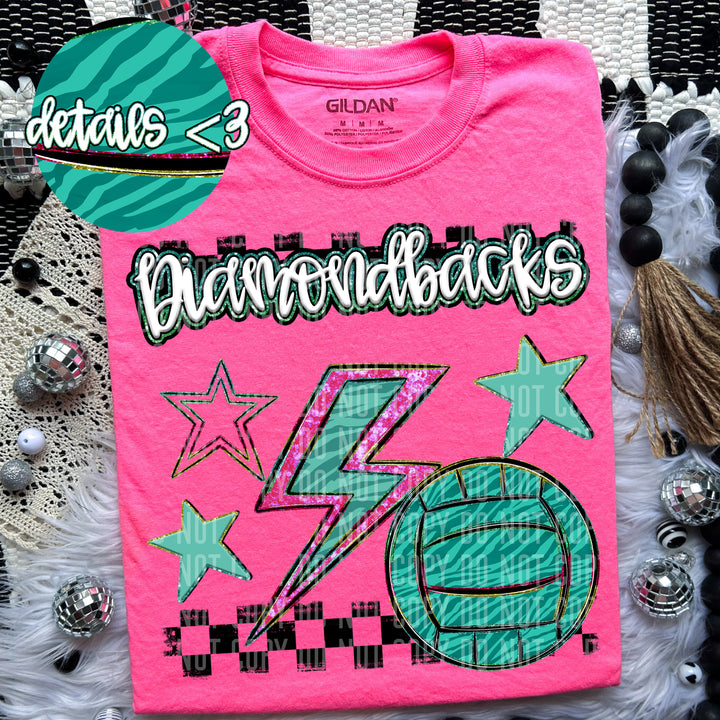 Rainbow Volleyball Bolts DTF Print