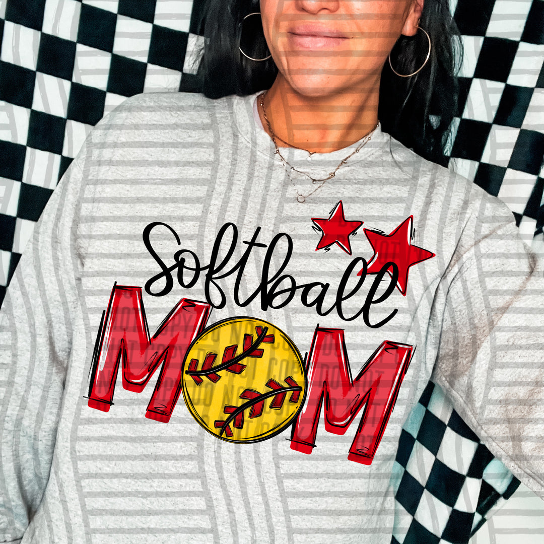 Sports Mom Softball DTF Print