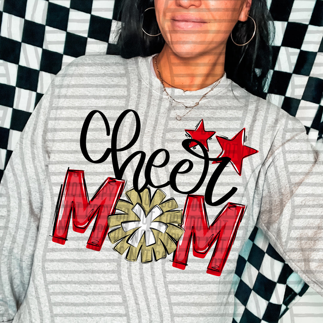 Sports Mom Cheer Gold DTF Print