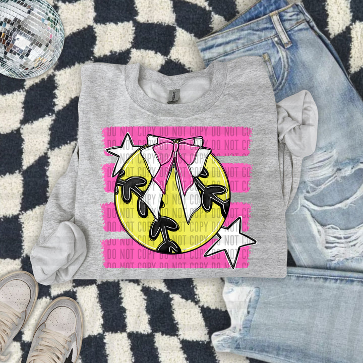 Softball Bow DTF Print