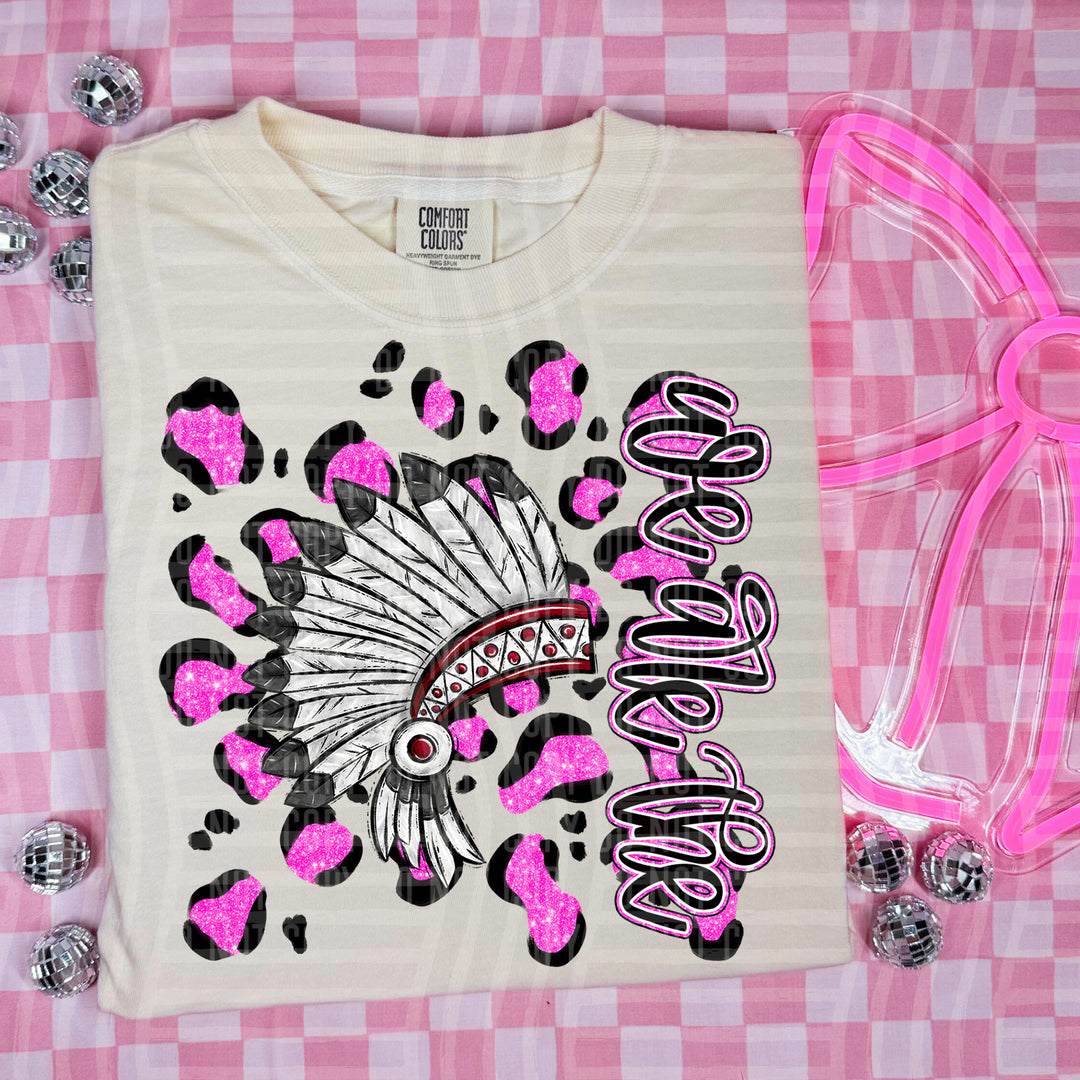 Preppy Leopard Mascot Heads DTF Print