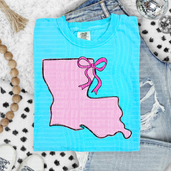 Seersucker States With Bow DTF Print