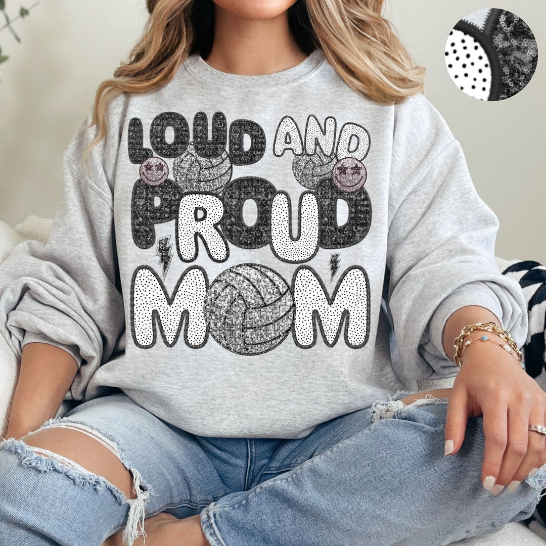 Loud and Proud Sports Mom Faux Embroidery DTF Print