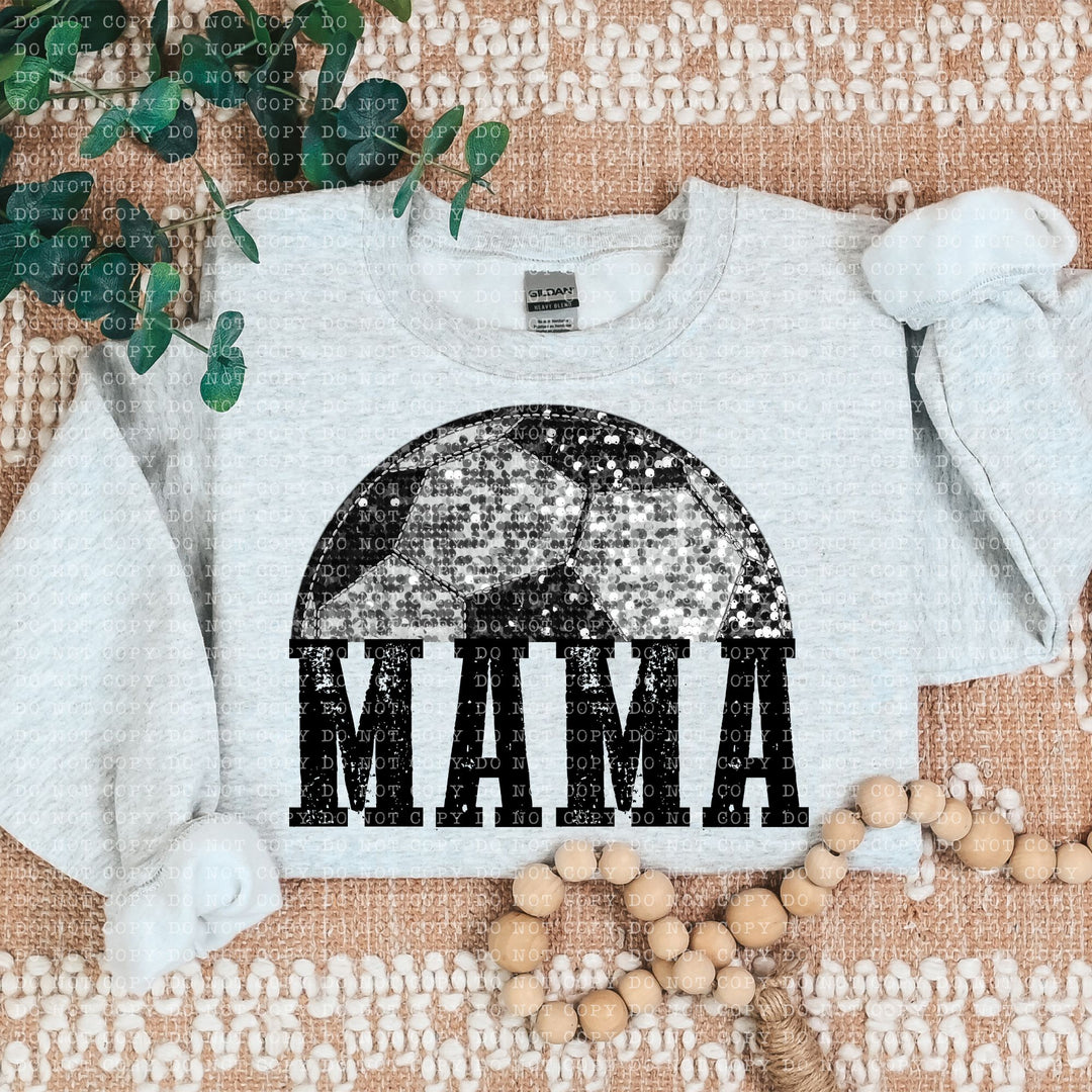 Sports Mama Faux Glitter DTF Print