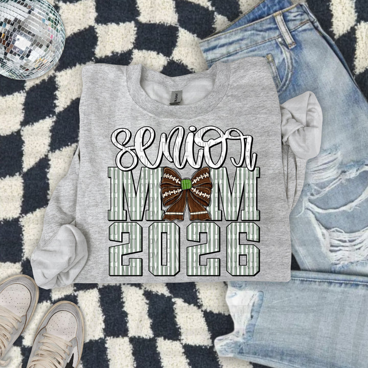 Senior Mom Football Seersucker DTF Print