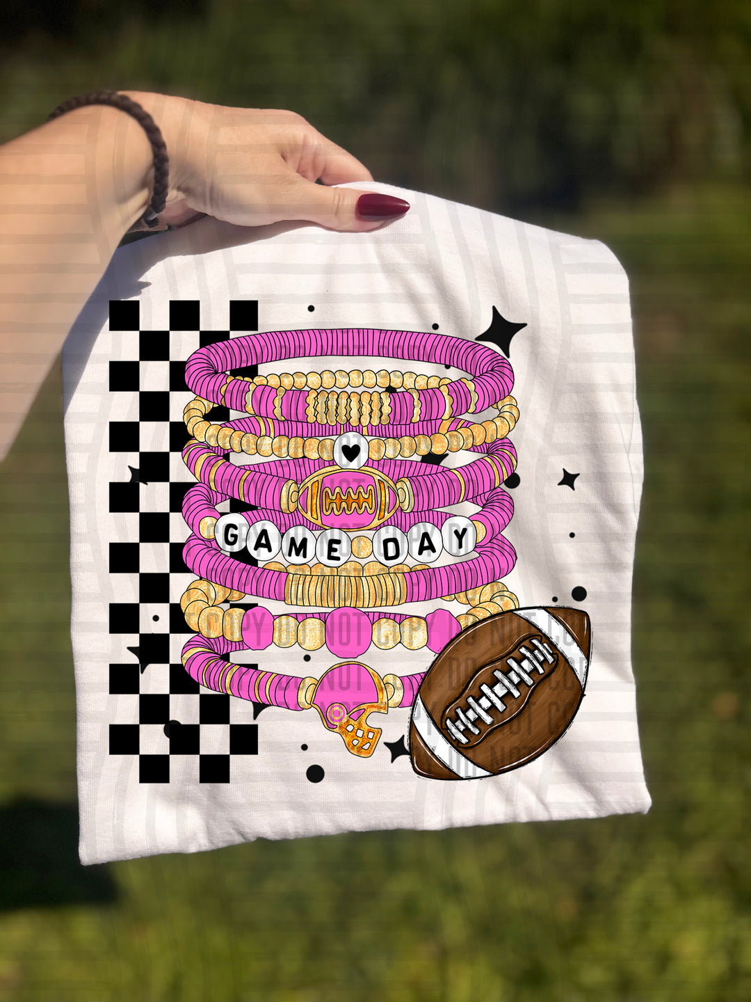 Pink Game Day Bracelets DTF Print