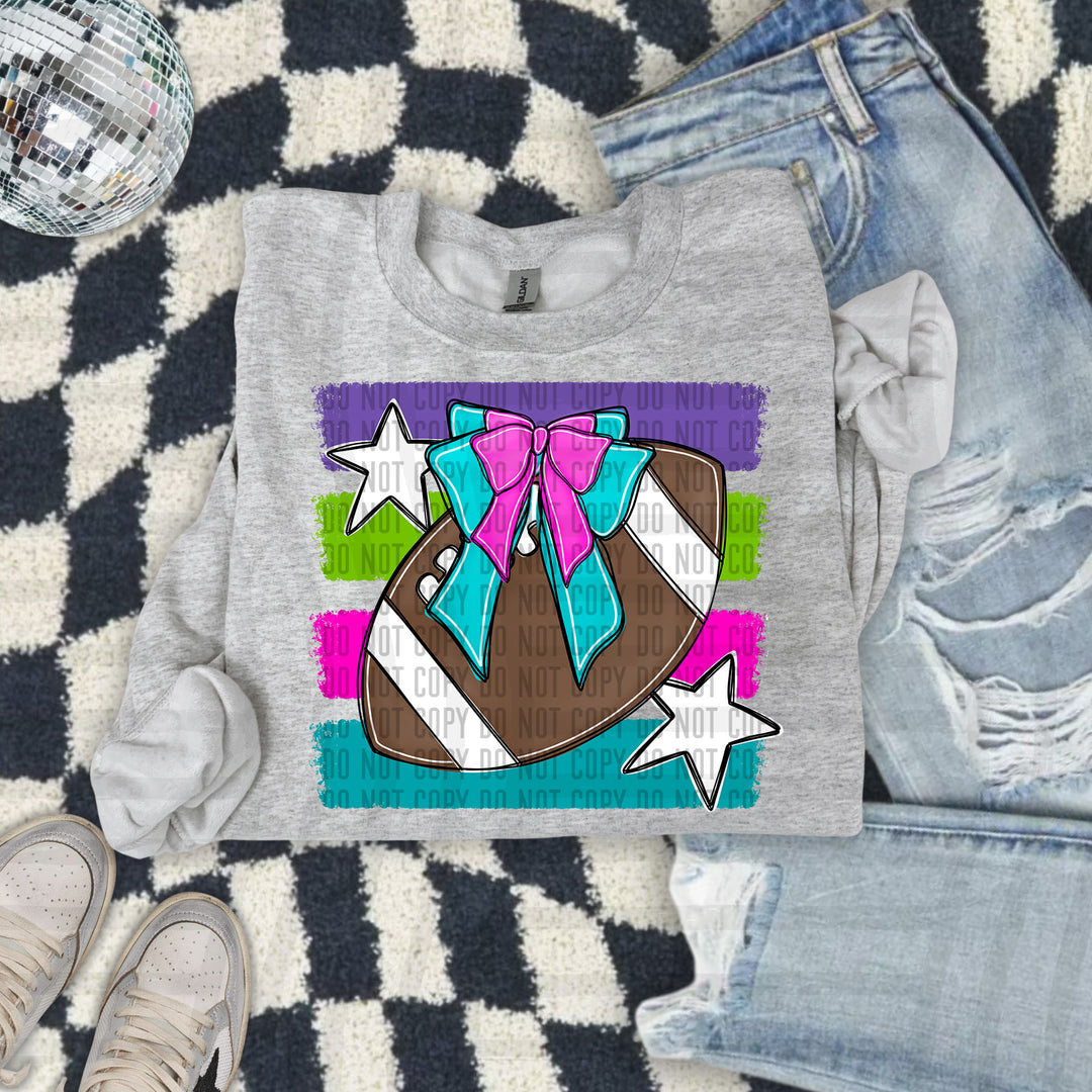 Football Bow DTF Print