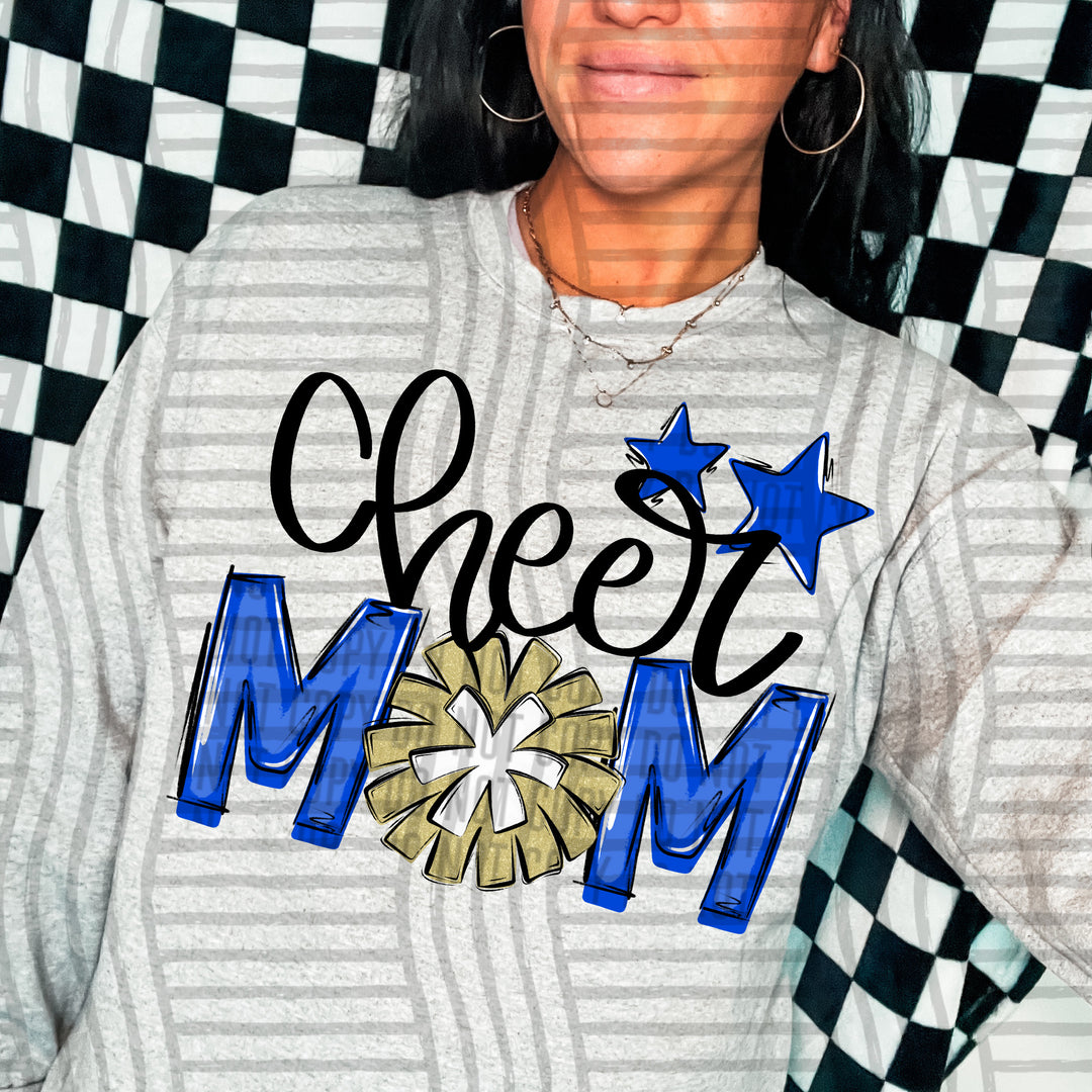Sports Mom Cheer Gold DTF Print