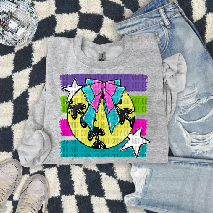Softball Bow DTF Print