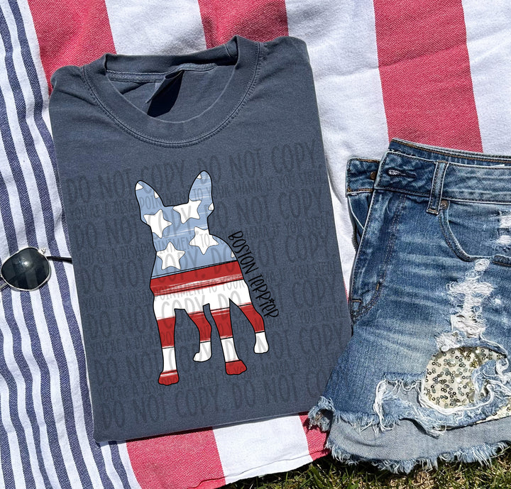 Patriotic Dog Designs Black Text DTF Print