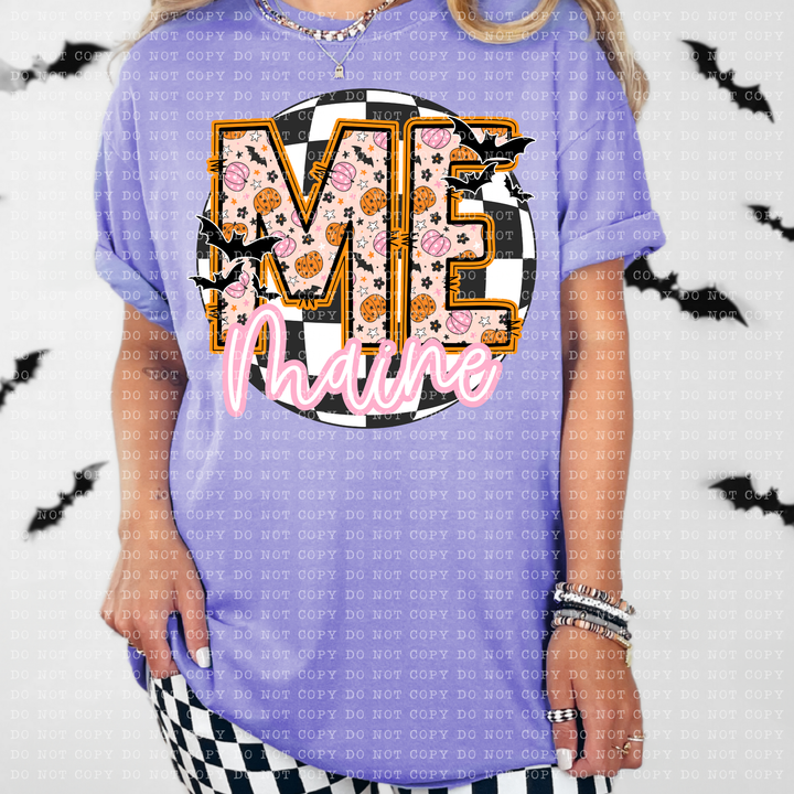 Pumpkin Batty States DTF Print