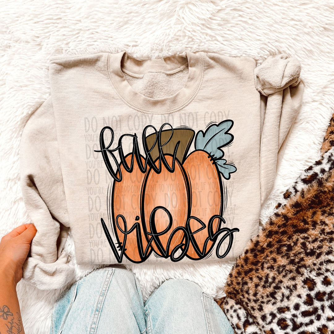 Fall Vibes Pumpkin DTF Print