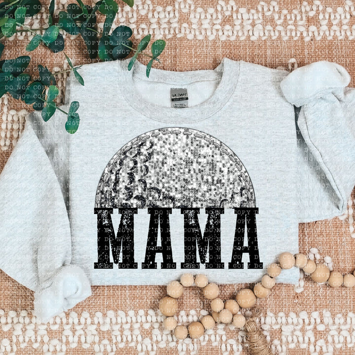 Sports Mama Faux Glitter DTF Print