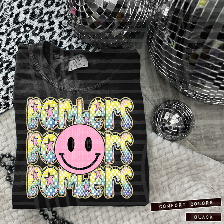 Pink Smiley Triple Stack DTF Print