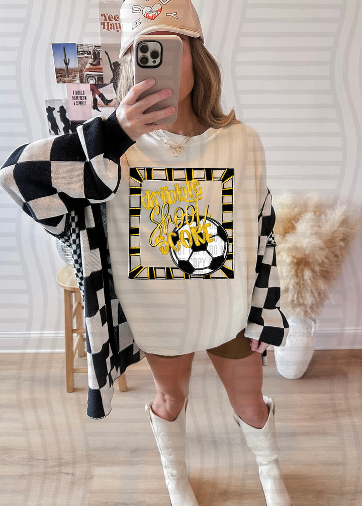 Dribble Shoot Score Soccer DTF Print