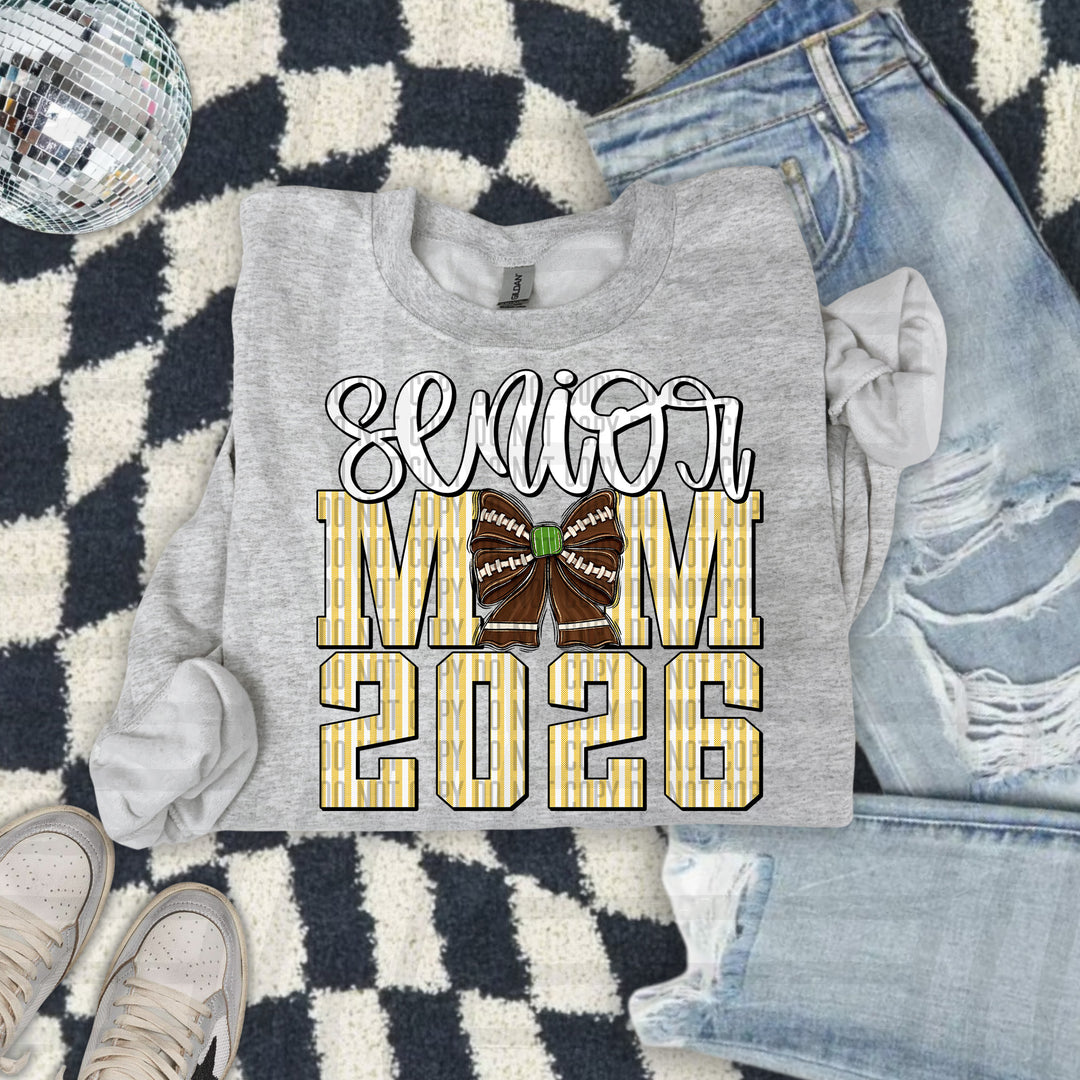 Senior Mom Football Seersucker DTF Print