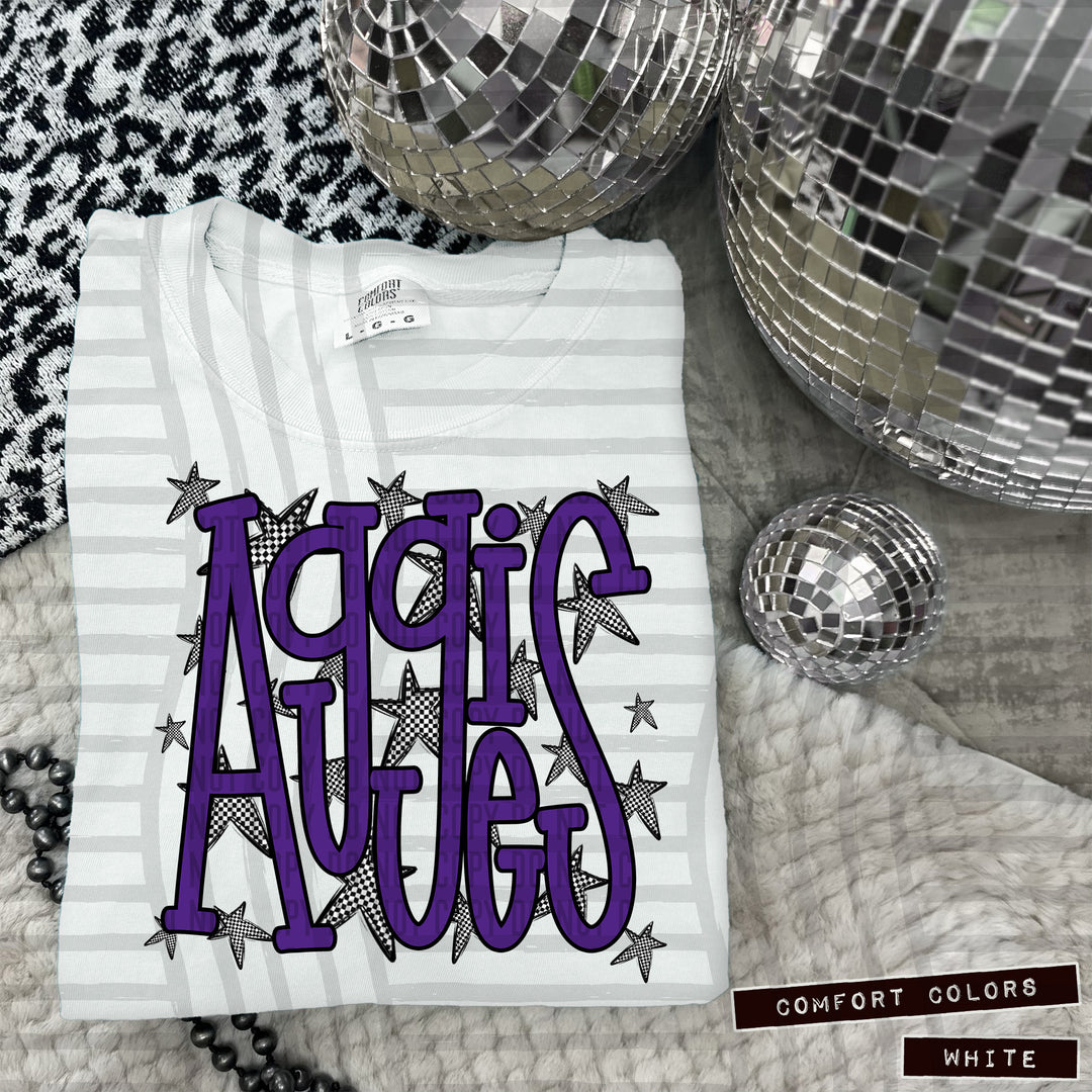 Purple Staggered DTF Print