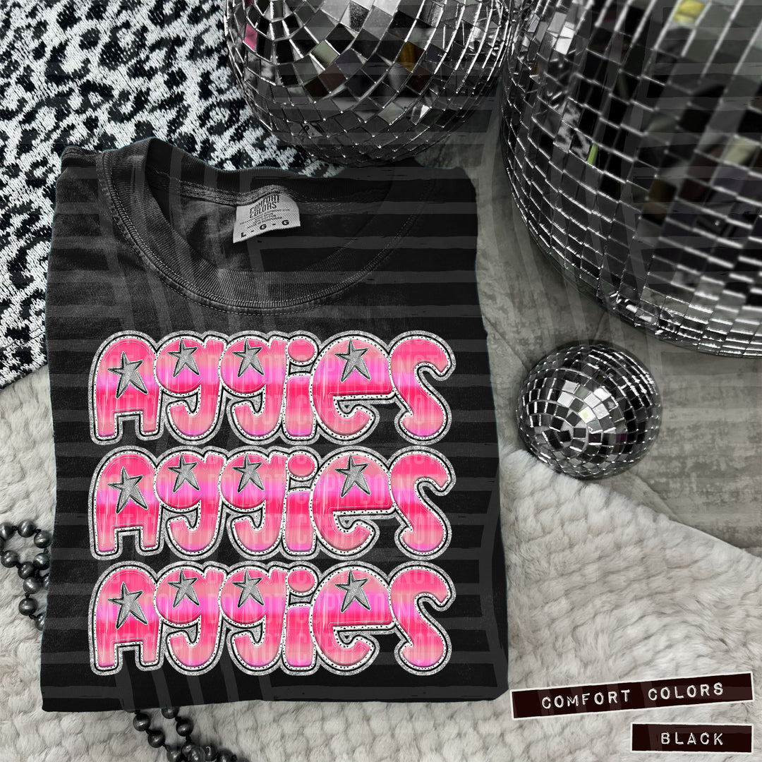 Pink Triple Stacked DTF Print