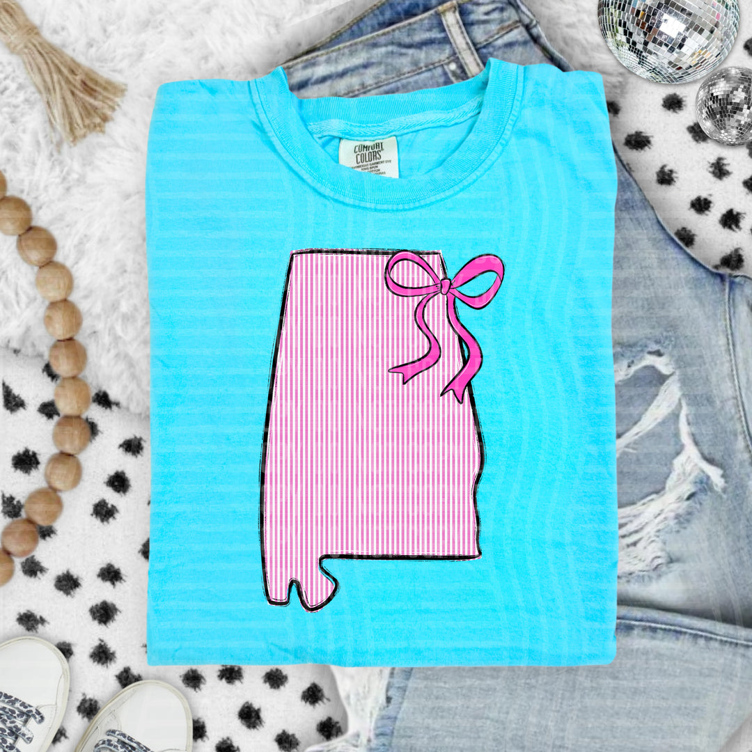 Seersucker States With Bow DTF Print