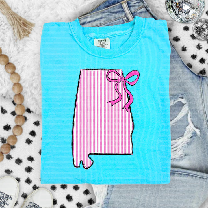 Seersucker States With Bow DTF Print