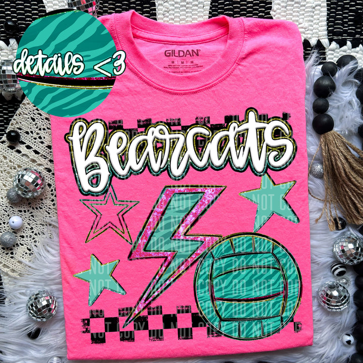 Rainbow Volleyball Bolts DTF Print