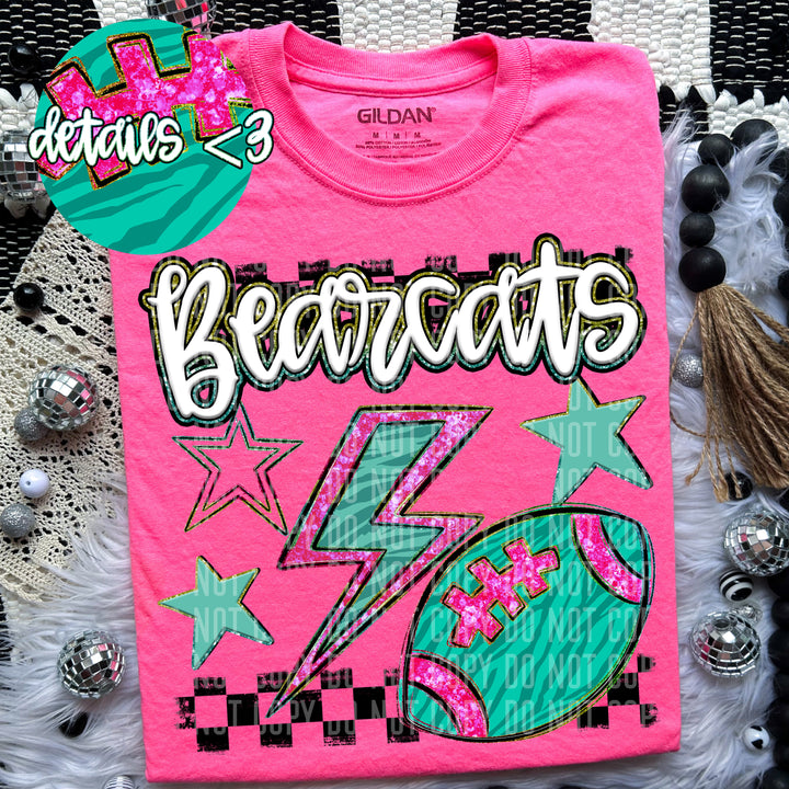 Rainbow Football Bolts DTF Print