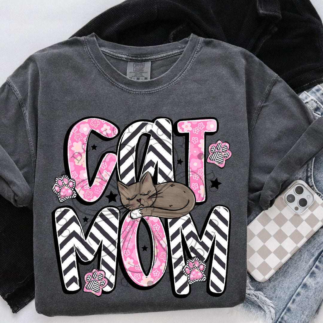 Cat Mom DTF Print