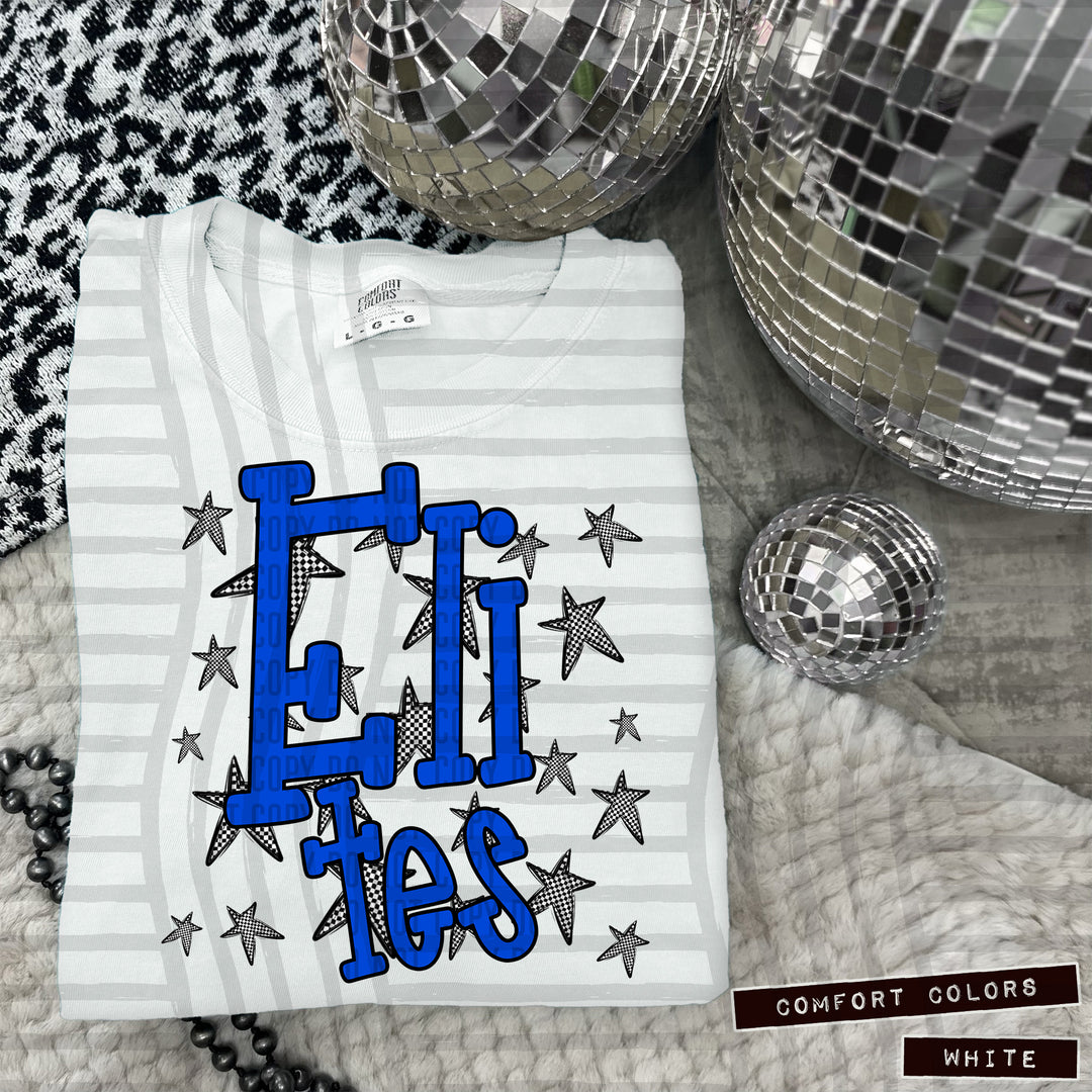 Blue Staggered DTF Print