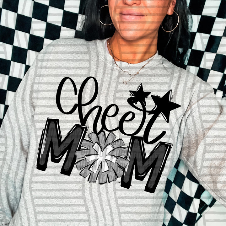 Sports Mom Cheer Silver DTF Print