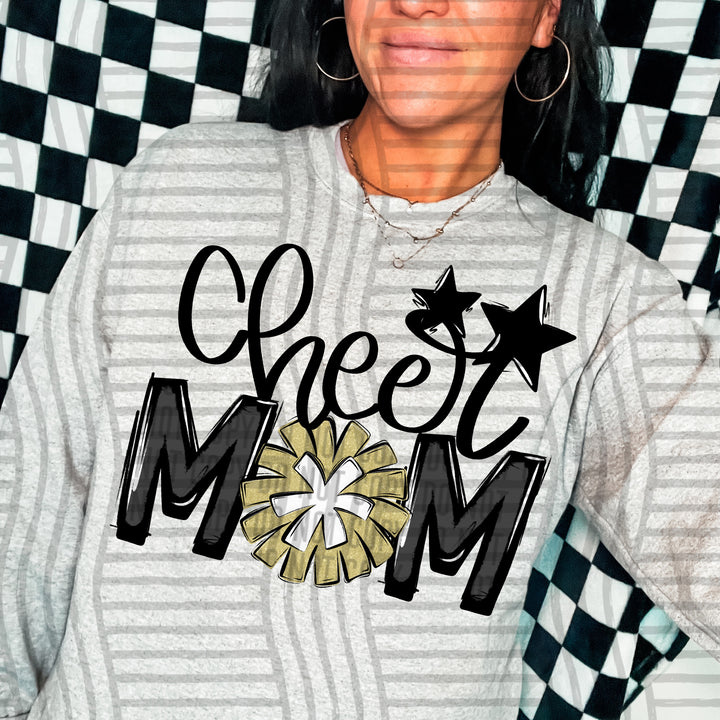 Sports Mom Cheer Gold DTF Print