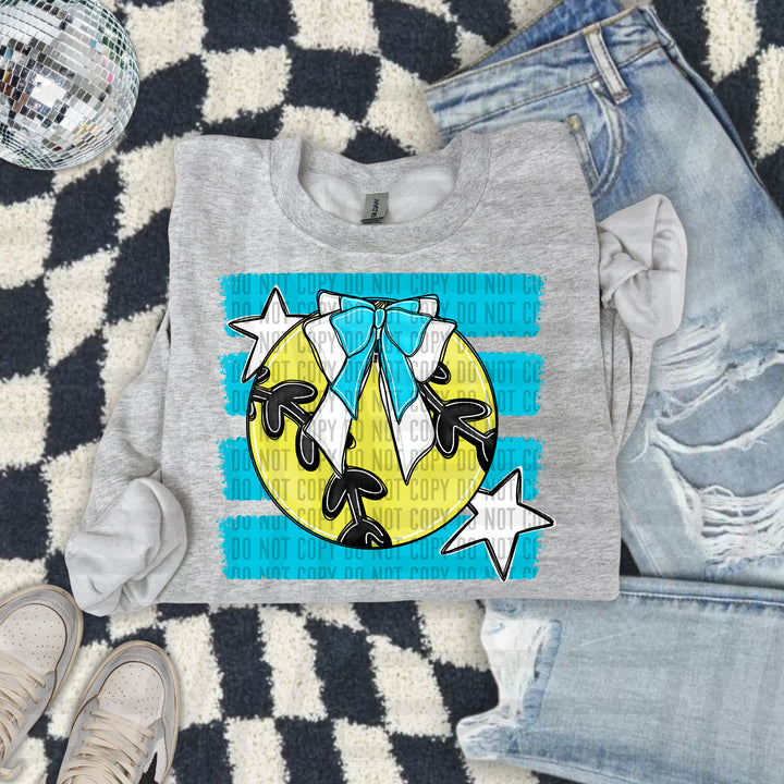 Softball Bow DTF Print