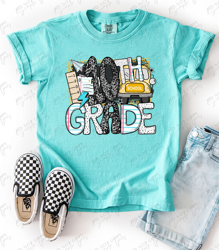 Back To School Bus Grade Levels DTF Print