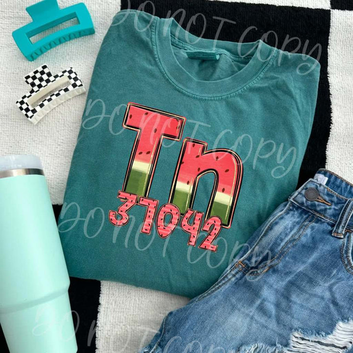 Customized Watermelon Zip Code DTF Print