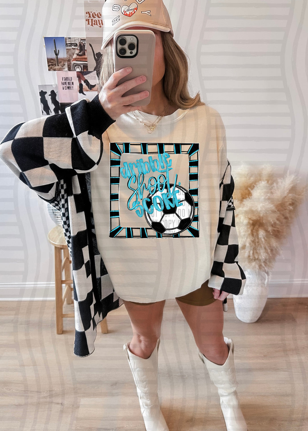 Dribble Shoot Score Soccer DTF Print